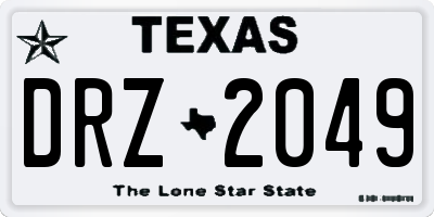 TX license plate DRZ2049