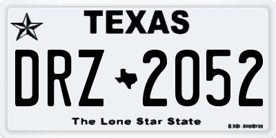 TX license plate DRZ2052