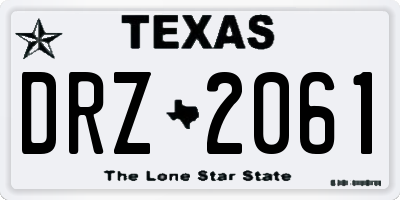 TX license plate DRZ2061
