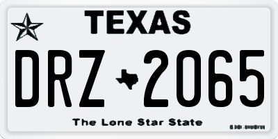 TX license plate DRZ2065