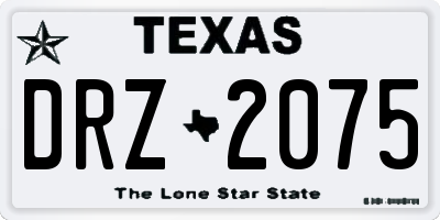 TX license plate DRZ2075