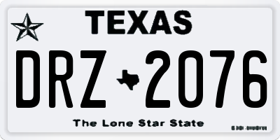 TX license plate DRZ2076