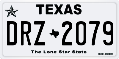 TX license plate DRZ2079