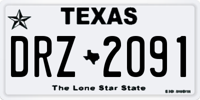 TX license plate DRZ2091