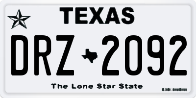 TX license plate DRZ2092