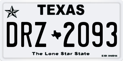 TX license plate DRZ2093