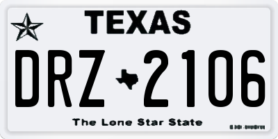 TX license plate DRZ2106