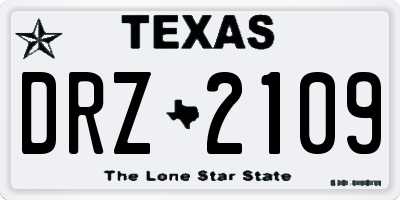 TX license plate DRZ2109