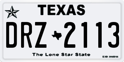 TX license plate DRZ2113