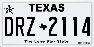 TX license plate DRZ2114