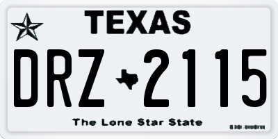 TX license plate DRZ2115