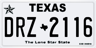 TX license plate DRZ2116