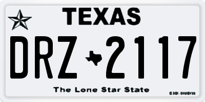 TX license plate DRZ2117