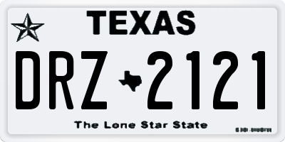TX license plate DRZ2121