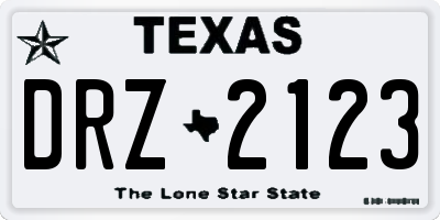 TX license plate DRZ2123