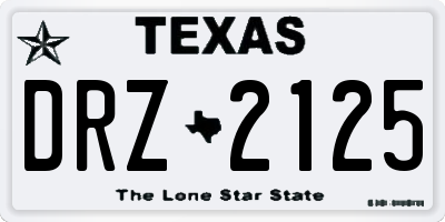 TX license plate DRZ2125