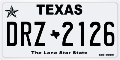 TX license plate DRZ2126