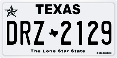 TX license plate DRZ2129