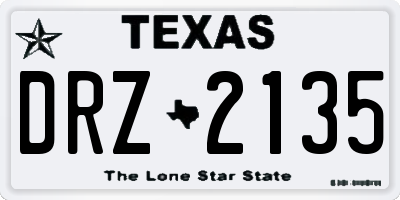 TX license plate DRZ2135