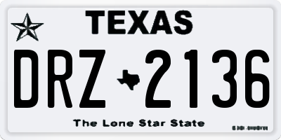 TX license plate DRZ2136
