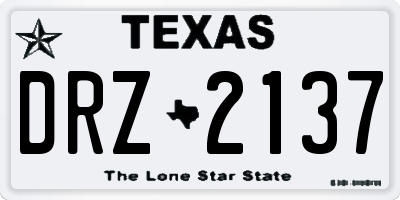 TX license plate DRZ2137