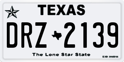 TX license plate DRZ2139