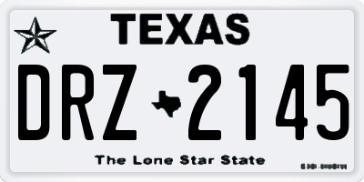 TX license plate DRZ2145