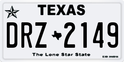TX license plate DRZ2149