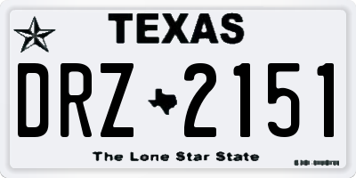 TX license plate DRZ2151