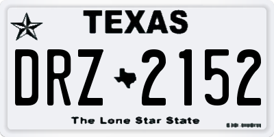 TX license plate DRZ2152