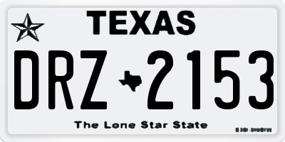 TX license plate DRZ2153