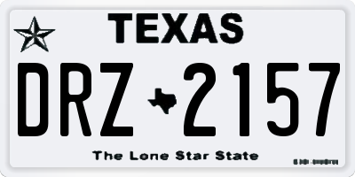 TX license plate DRZ2157