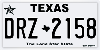 TX license plate DRZ2158