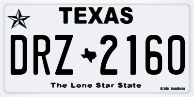TX license plate DRZ2160