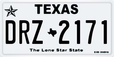 TX license plate DRZ2171