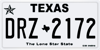 TX license plate DRZ2172