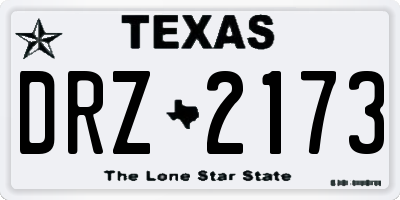 TX license plate DRZ2173