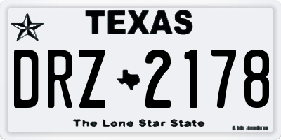TX license plate DRZ2178