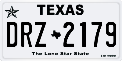 TX license plate DRZ2179