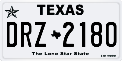 TX license plate DRZ2180