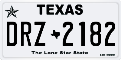 TX license plate DRZ2182
