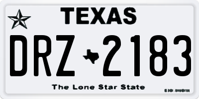TX license plate DRZ2183