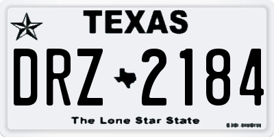TX license plate DRZ2184