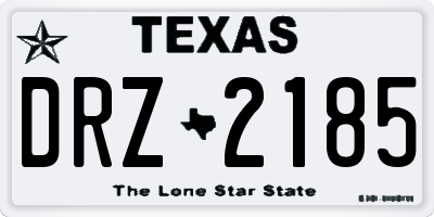 TX license plate DRZ2185