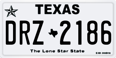 TX license plate DRZ2186