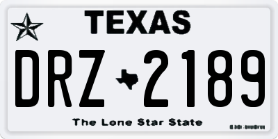 TX license plate DRZ2189