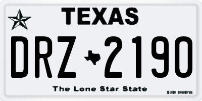 TX license plate DRZ2190