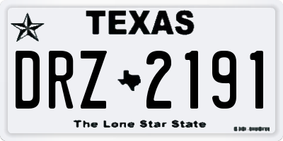 TX license plate DRZ2191