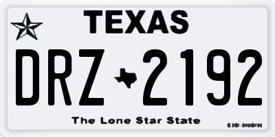 TX license plate DRZ2192