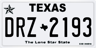 TX license plate DRZ2193